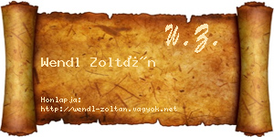 Wendl Zoltán névjegykártya